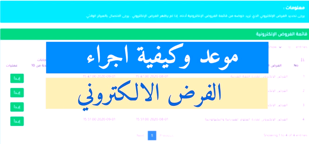 إجراء الفرض الإلكتروني 2025
